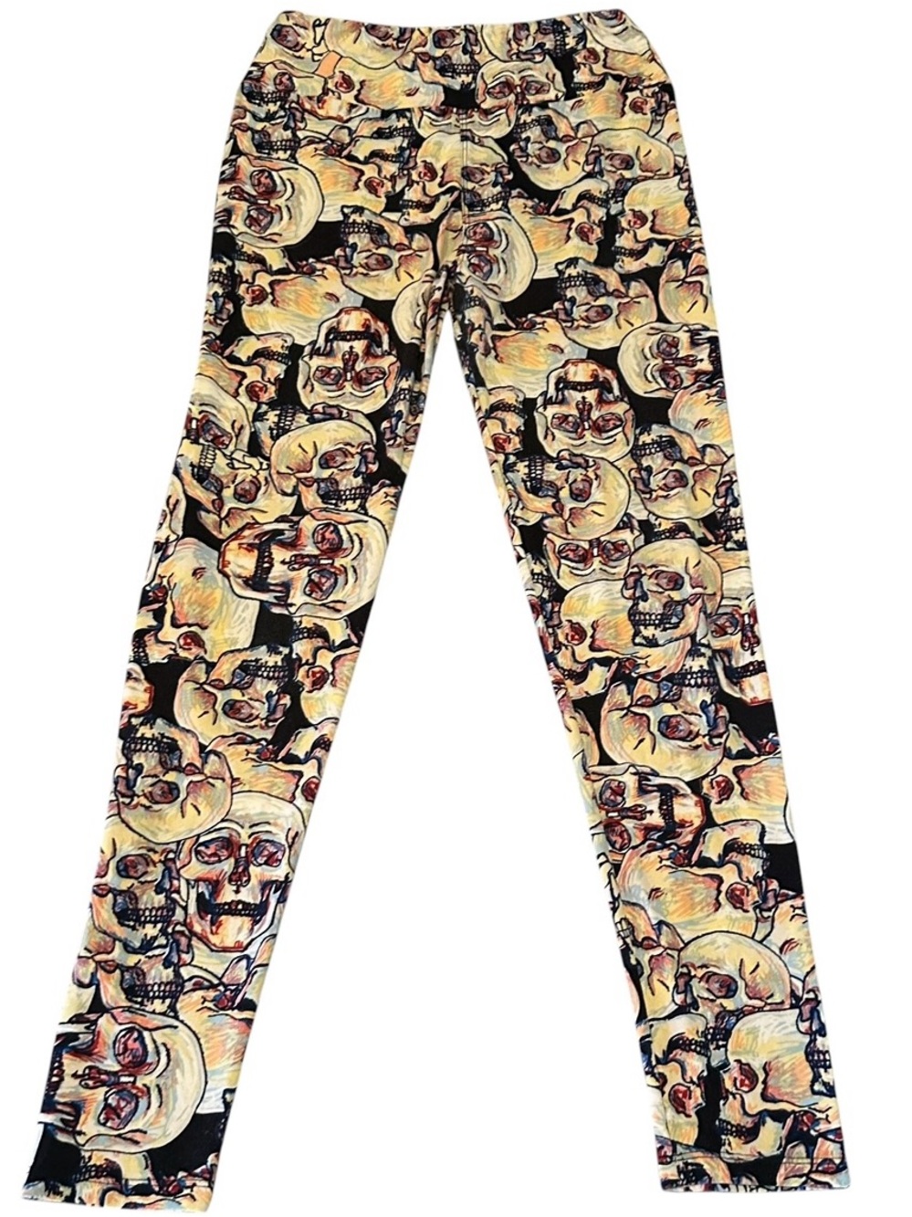 LuLaRoe Skull Skeleton Leggings One Size Halloween Gothic Stretch
